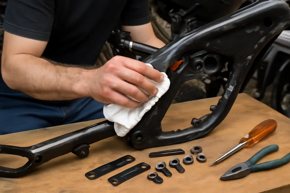 Key materials like fiberglass and ABS plastic selected for crafting durable motorcycle fairings.