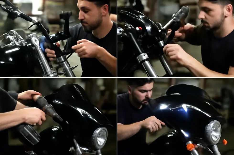 Various batwing fairings from leading aftermarket manufacturers showcasing different material types and finishes.