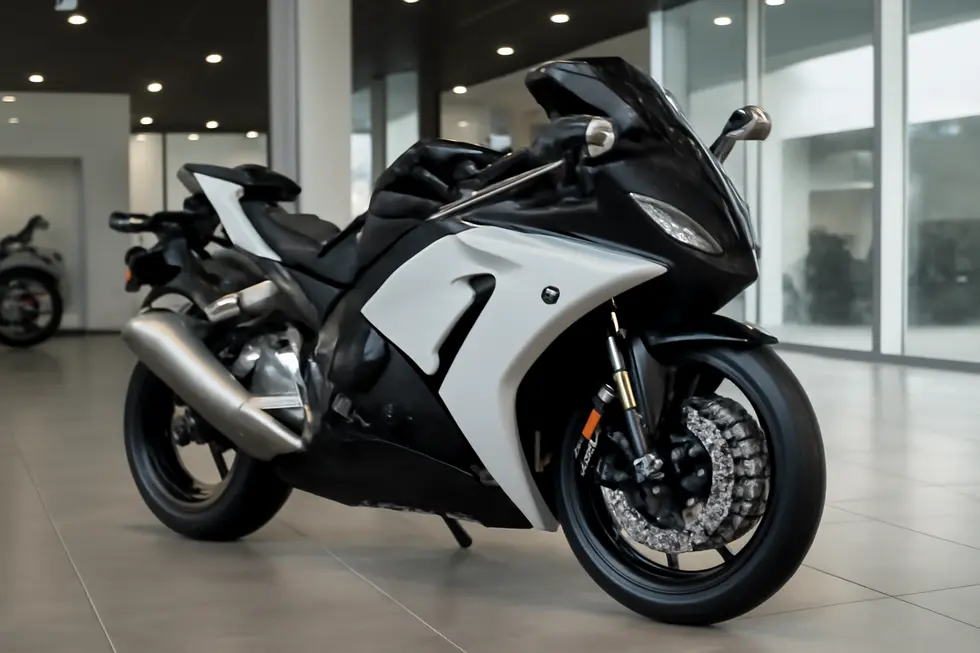 A sport motorcycle showcasing flawless OEM fairings that demonstrate perfect fit and factory-quality design.