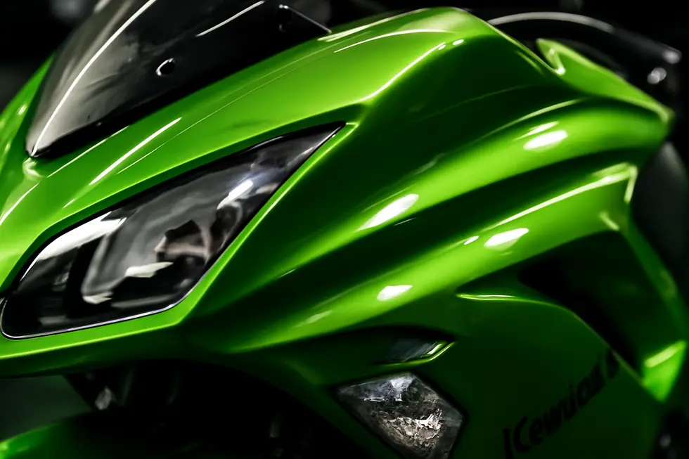 Motorcycle fairings made from resilient ABS plastic highlighting premium build quality and durability.