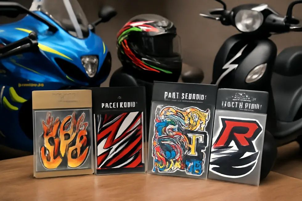 A detailed view illustrating the durable high-quality vinyl materials used in motorcycle fairing stickers.