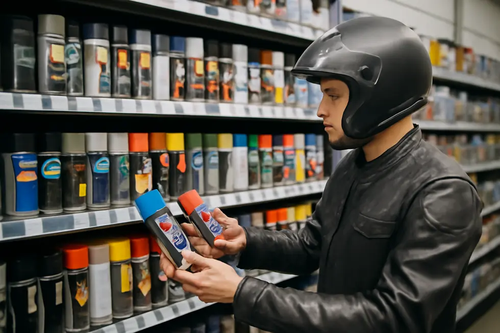 Glossy motorcycle fairing demonstrating superior weather resistance and durable paint finish.