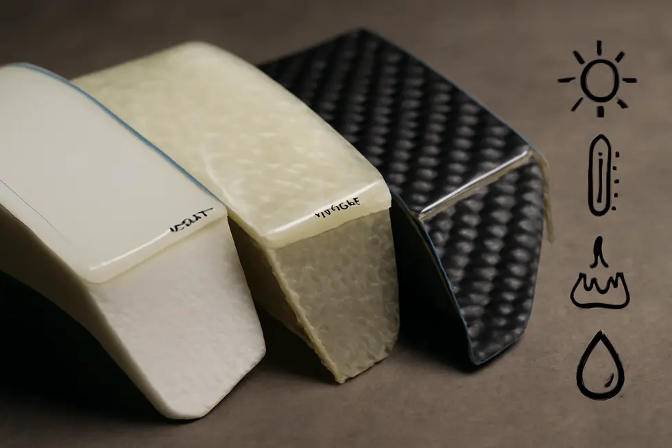 Varieties of two-part and specialized epoxy resins designed for bonding and repairing different motorcycle fairing materials.