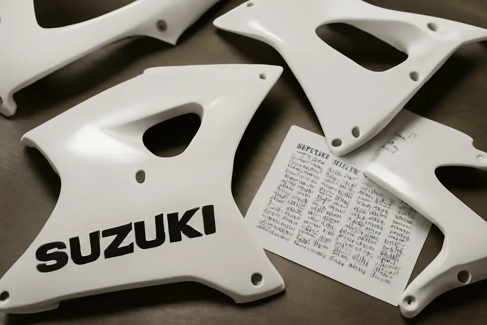 Complete Suzuki GSX-R1300 Hayabusa fairing kit exemplifying precise OEM fitment and ready installation.