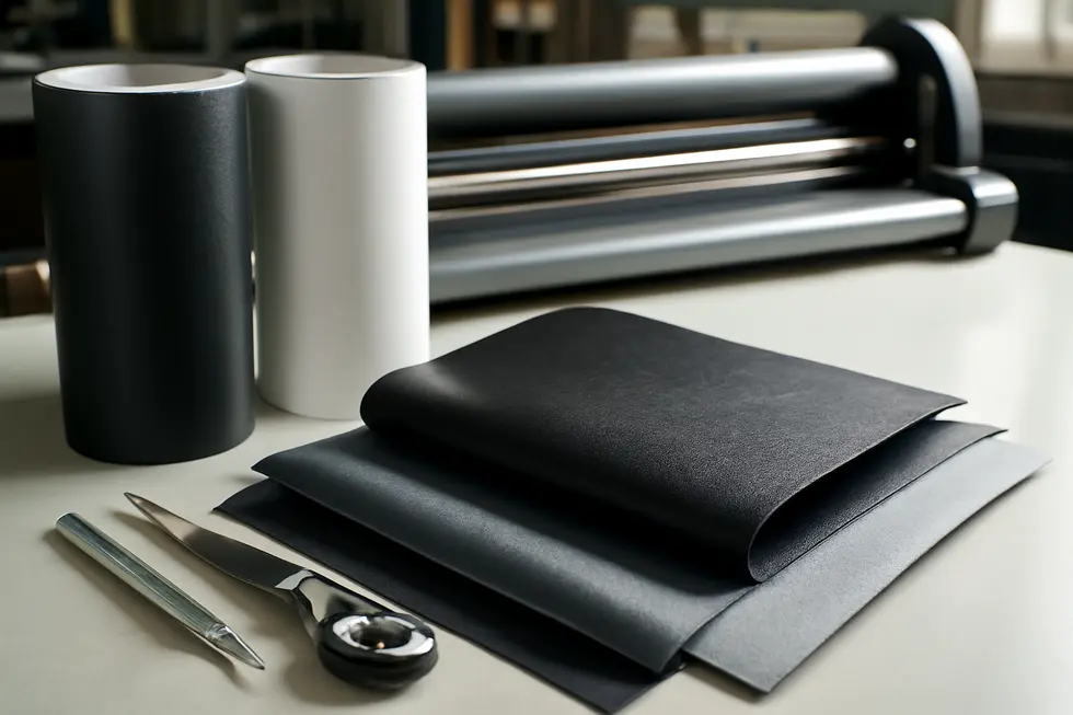 Detailed breakdown of vinyl wrap materials and pricing components for motorcycle fairing wraps.