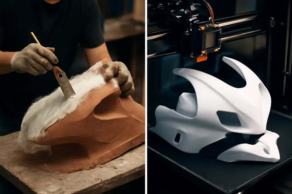 Precision 3D scanning and CAD modeling enable accurate design and measurement for custom motorcycle fairings.