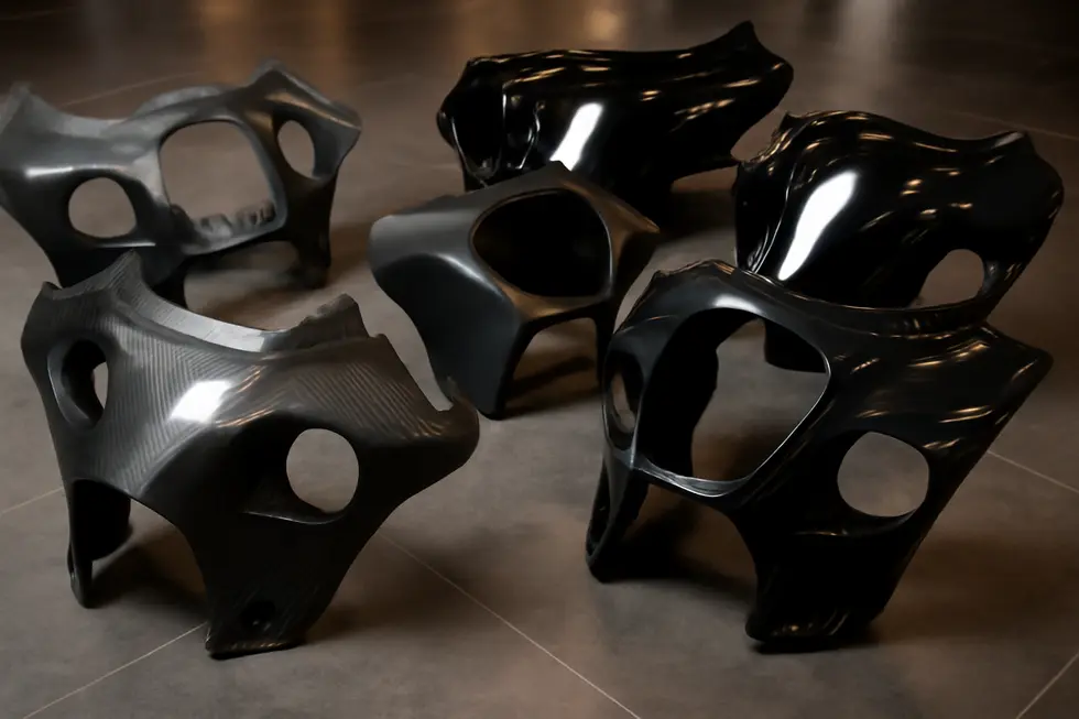 Visual representation of inner fairings enhancing aerodynamic flow around a motorcycle’s front section.