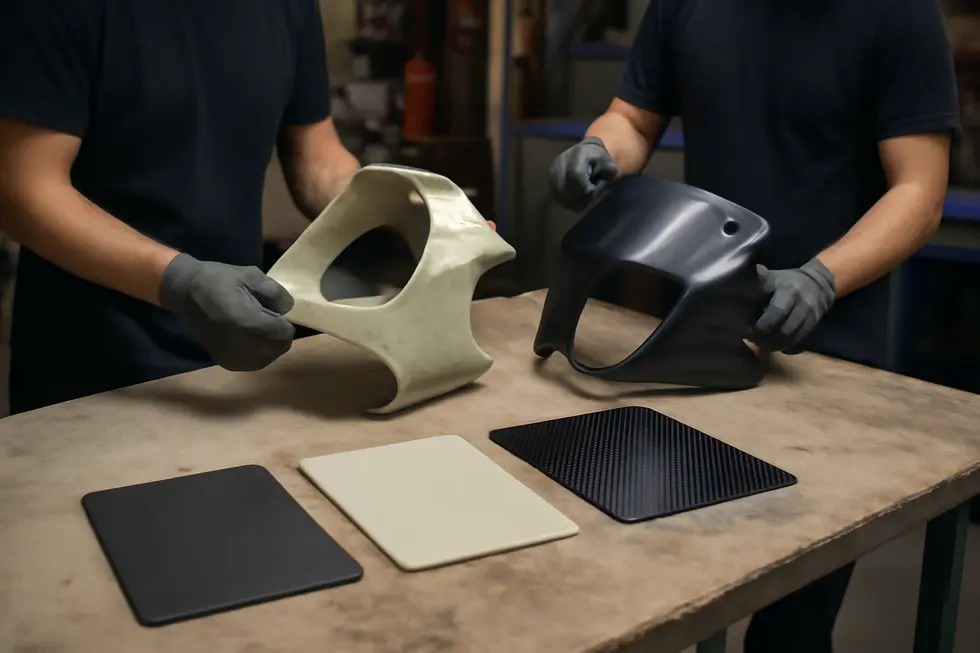 Bikini fairings channel airflow to reduce wind blast, enhancing rider comfort and stability.