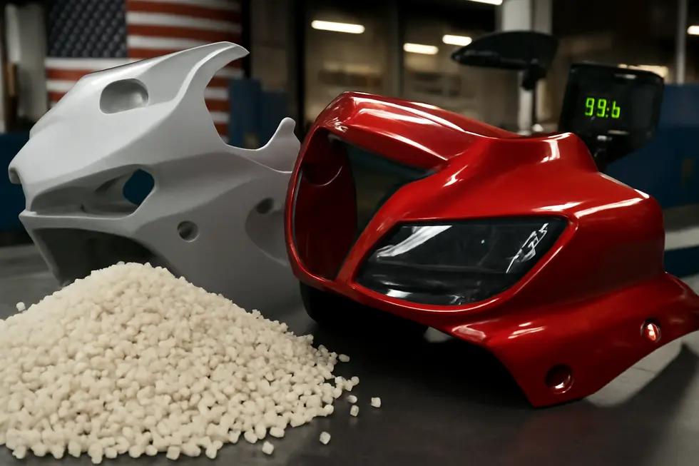 Artisans crafting custom American made motorcycle fairings for Harley-Davidson and Indian motorcycles highlight the focus on quality and brand specificity.