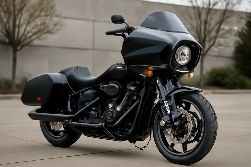 The aerodynamic design of the Dominator FXRT fairing reduces wind resistance to boost rider endurance and motorcycle performance.