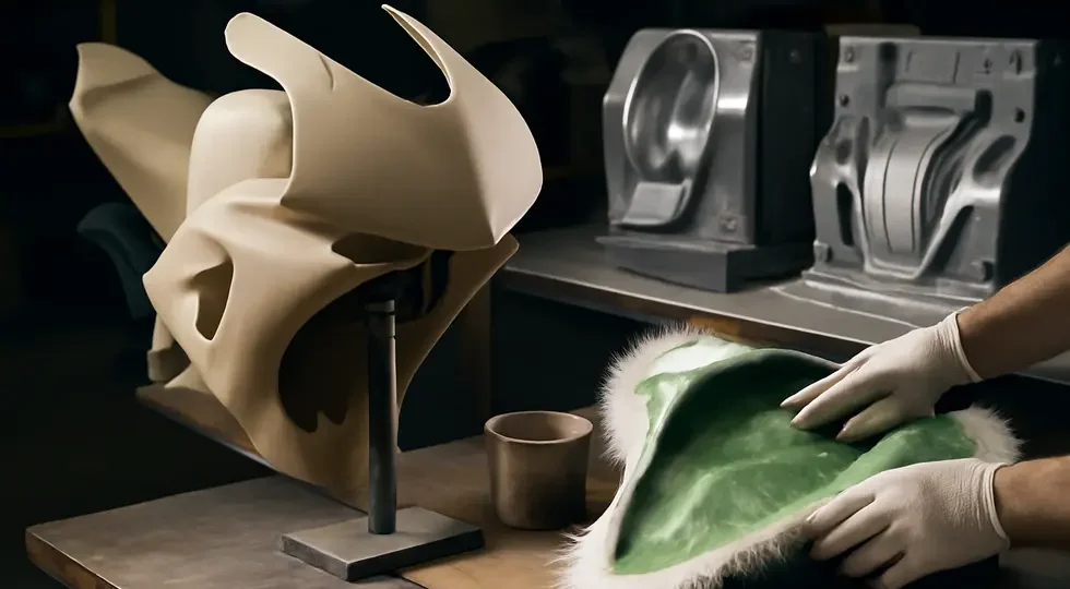 The comprehensive process of motorcycle fairing mold making from master design to industrial production.