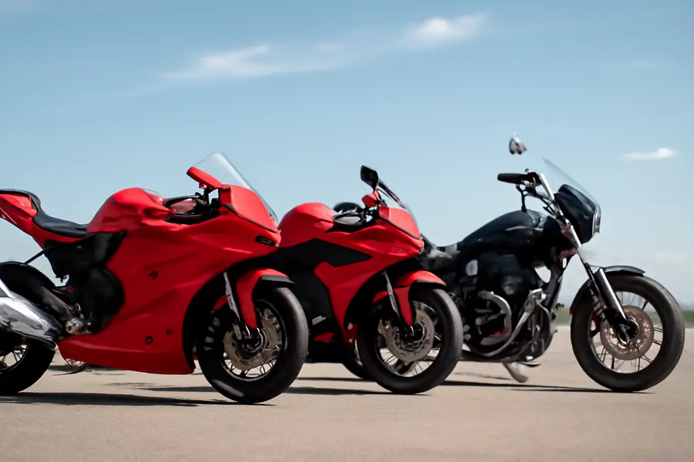 Visual comparison of full, half, and quarter fairings demonstrating different aerodynamic coverages and rider protection.