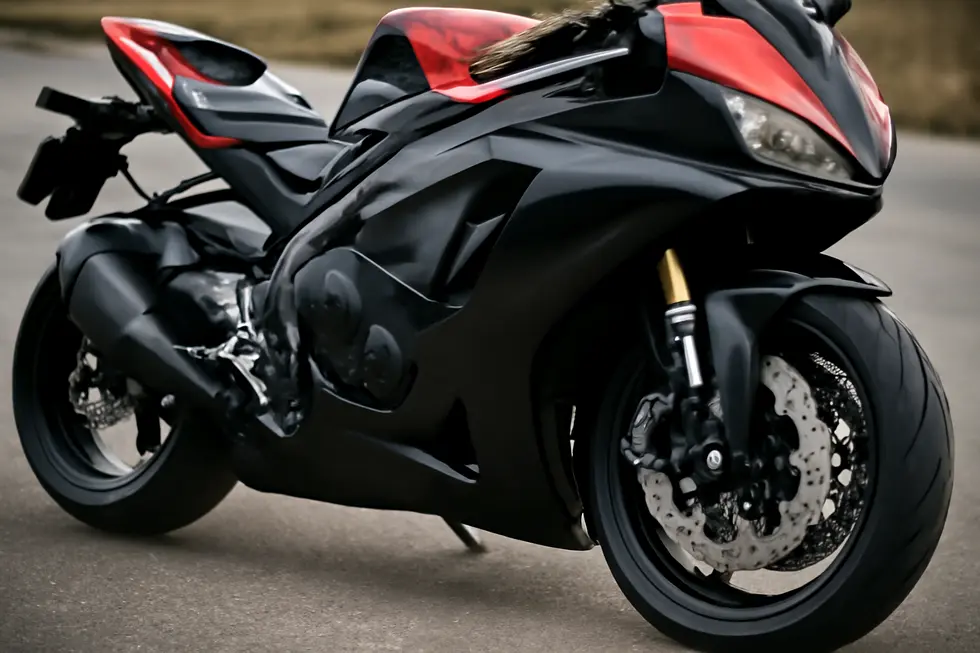 A sport motorcycle featuring a contoured belly fairing designed to optimize airflow and enhance stability at high speeds.
