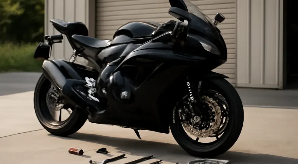 A completed motorcycle with professionally installed fairings showcasing quality, precision, and style.