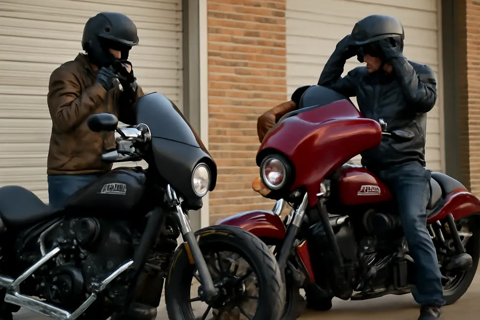 The Memphis Shades Road Warrior fairing enhancing the aerodynamic profile of an Indian motorcycle.