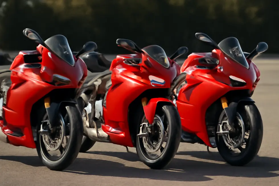 Injection-molded ABS plastic Ducati fairing with UV-protected multi-layer paint finish.