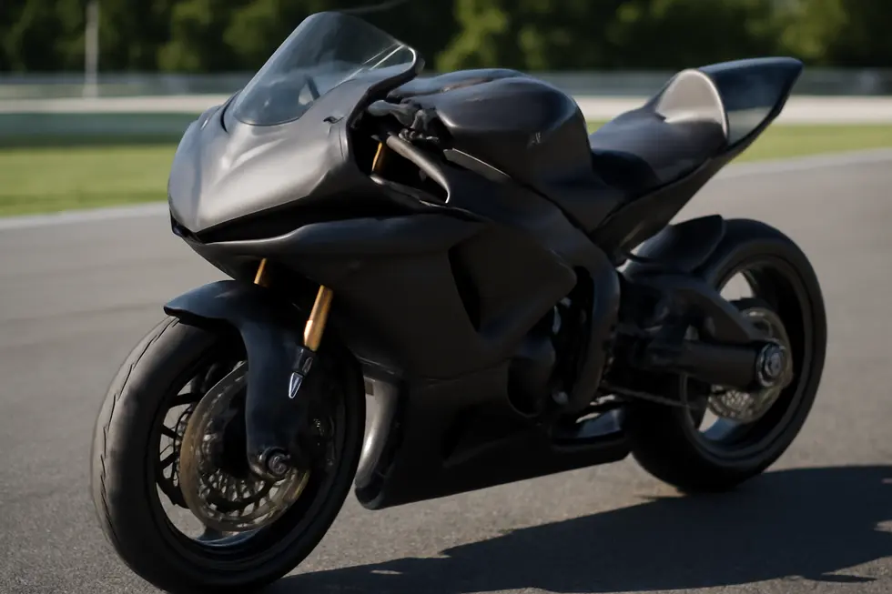 Close-up of Sharkskinz fairings showcasing durability and aerodynamic design on a race-ready sportbike.