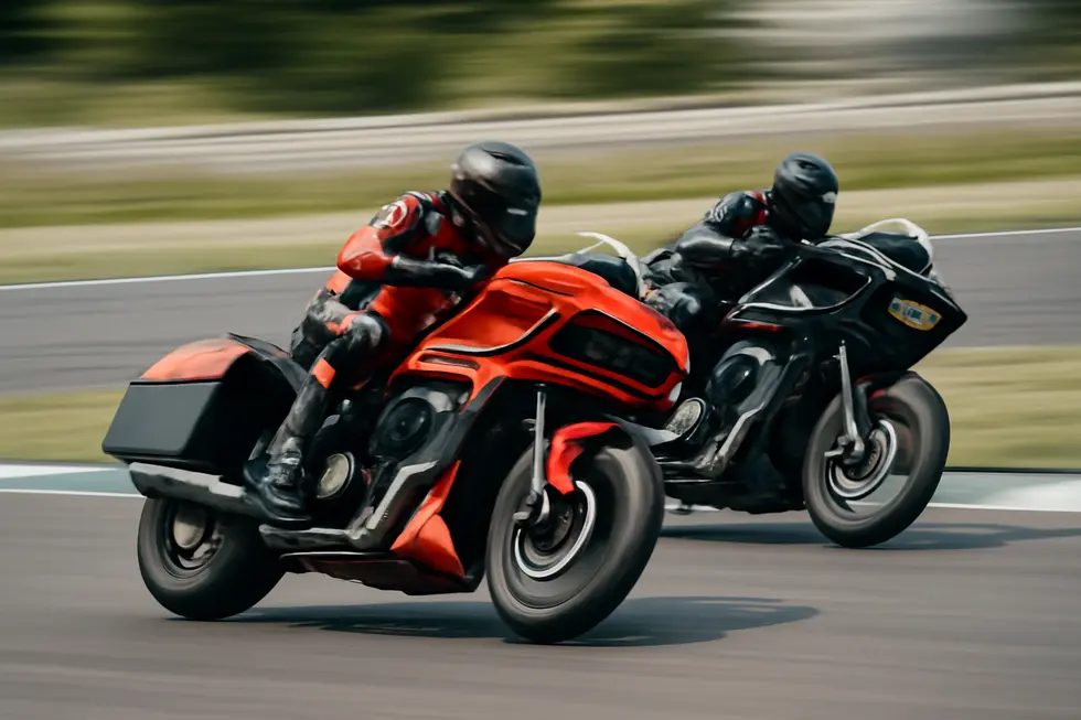 Fixed fairings mounted to the frame enhance motorcycle stability and handling during high-speed touring.