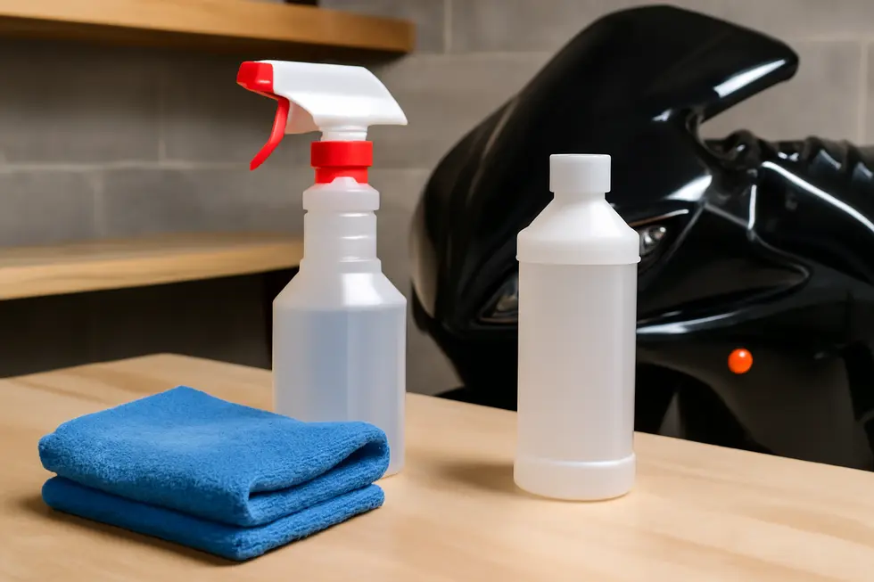 Utilizing controlled heat application to safely loosen sticker adhesive on a motorcycle fairing.
