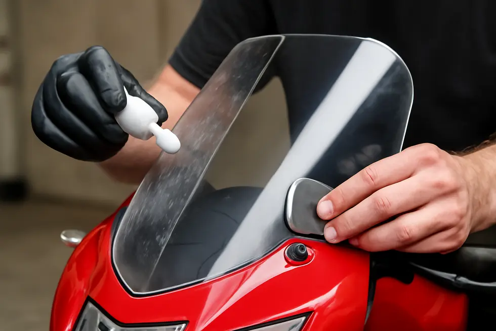 Thorough cleaning and surface preparation of motorcycle fairings is essential for effective polishing.