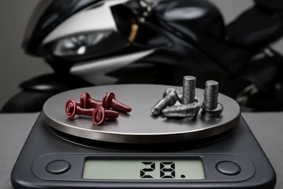 High-grade aluminum and stainless steel motorcycle fairing bolts with anodized finishes designed for corrosion resistance and durability.