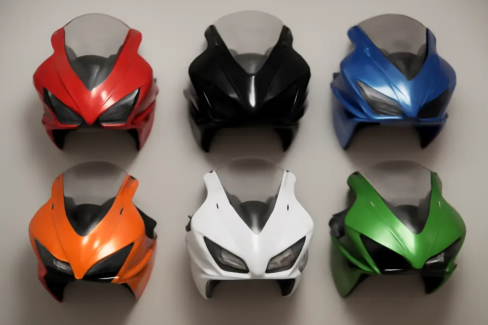 Demonstration of precise fitment and premium material quality on a motorcycle fairing, crucial factors emphasized in fairing reviews.