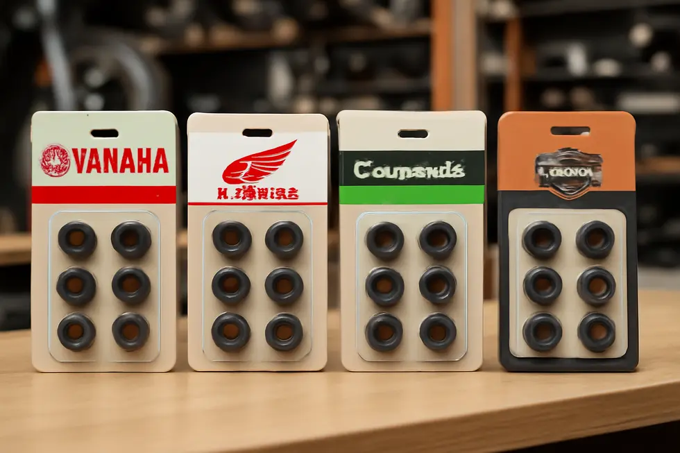 Close-up of durable motorcycle fairing rubber grommets showcasing their resilient material.