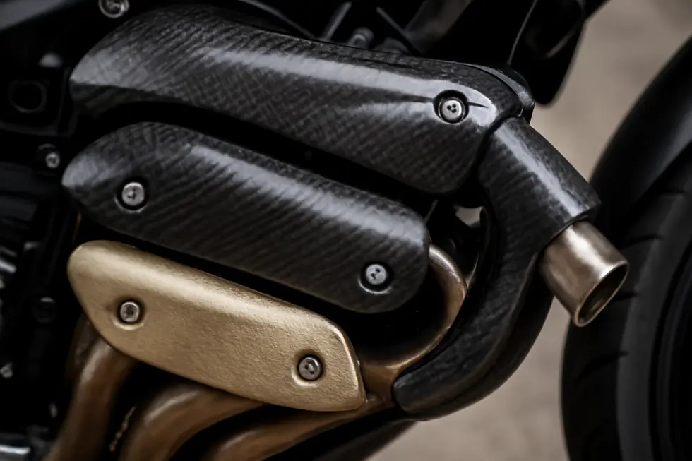 Foil-coated fiberglass cloth featuring adhesive backing applied to protect motorcycle fairings from heat.