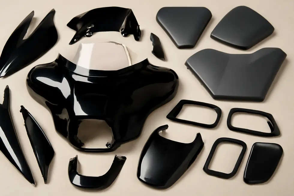 A modern touring motorcycle equipped with an aerodynamic windshield maximizing wind protection for enhanced rider comfort.