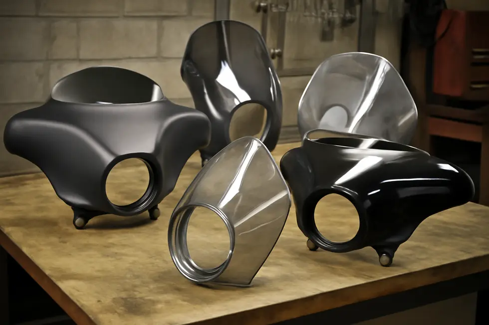 The motorcycle handlebar fairing enhances riding comfort and adds a stylish touch.