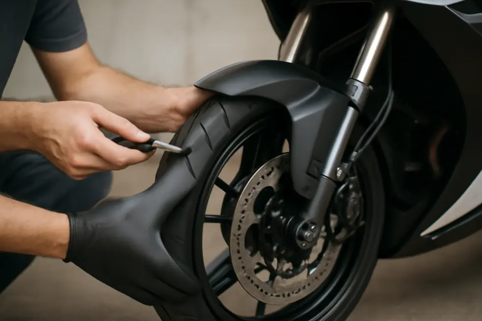 Various types of motorcycle front wheel fairings illustrating the diversity in styles and applications.