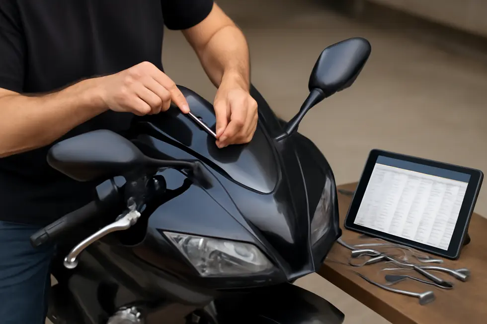 Comparing different types of motorcycle fairing mirrors, illustrating key features and mounting styles.