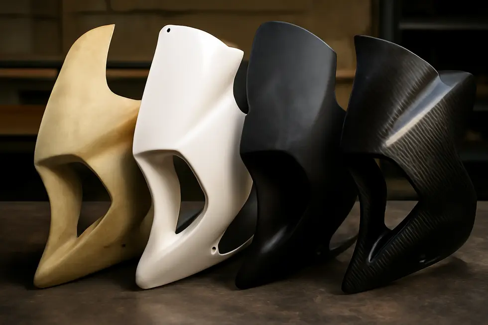 Lower fairings enhance motorcycle aerodynamics to improve speed and stability at high velocity.