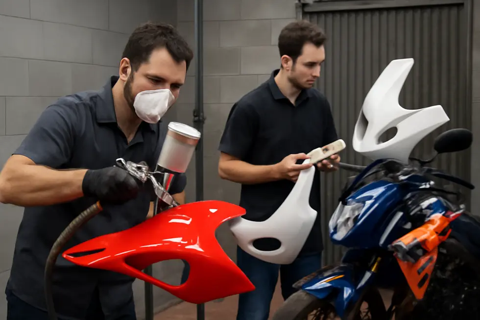 Diverse motorcycle fairing types available in Melbourne, illustrating OEM, aftermarket, fiberglass, and racing varieties.