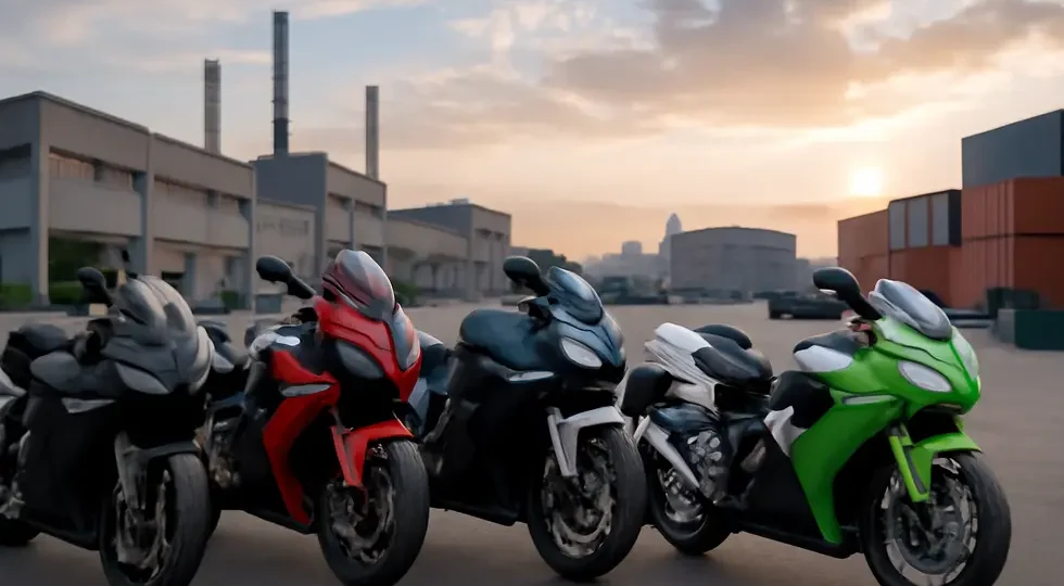 An illustrative montage capturing the innovation, diversity, and global scope of the motorcycle fairing industry.