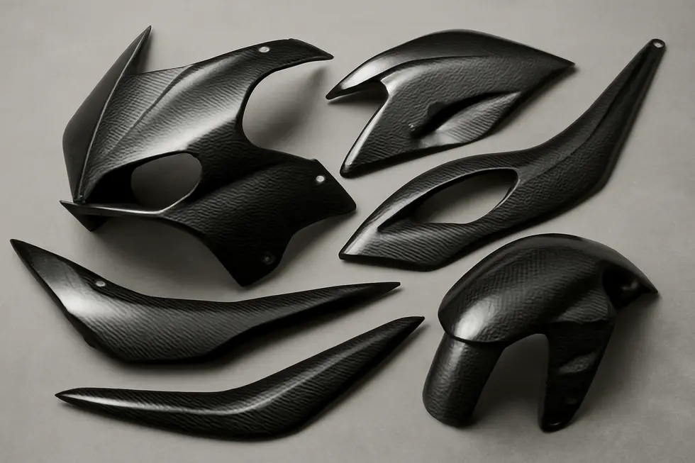 Sebimoto racing fairings enhance motorcycle performance and aesthetics.