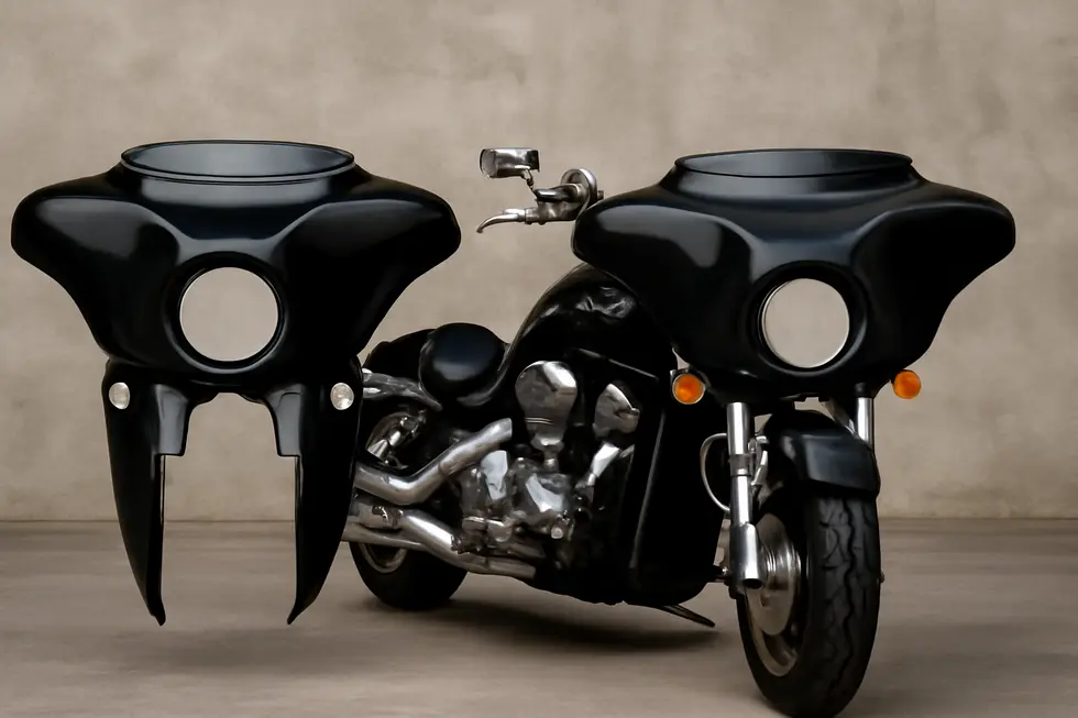 The Honda VTX 1800 featuring a batwing fairing, perfectly designed for aesthetic value and wind protection.