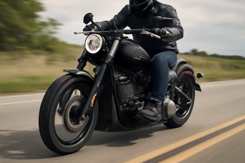 Urethane chin fairing installed with bolt-on hardware on a motorcycle’s front lower fairing.