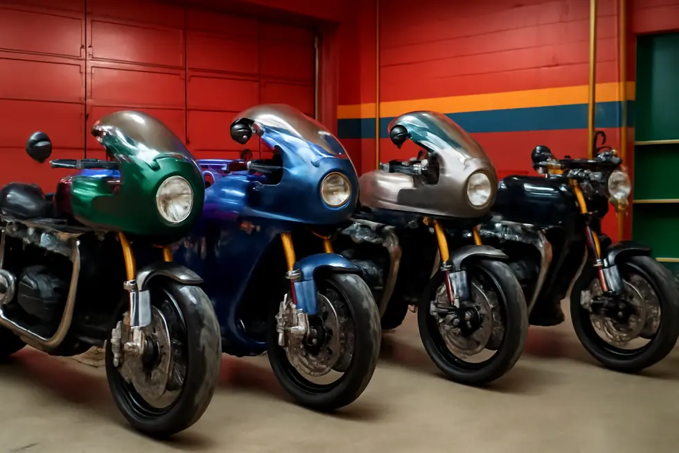 Various types of Triumph motorcycle fairings demonstrating their styles and functionalities.