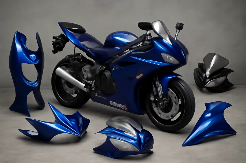 An overview of Yamaha motorcycle fairings highlighting different models and styles.