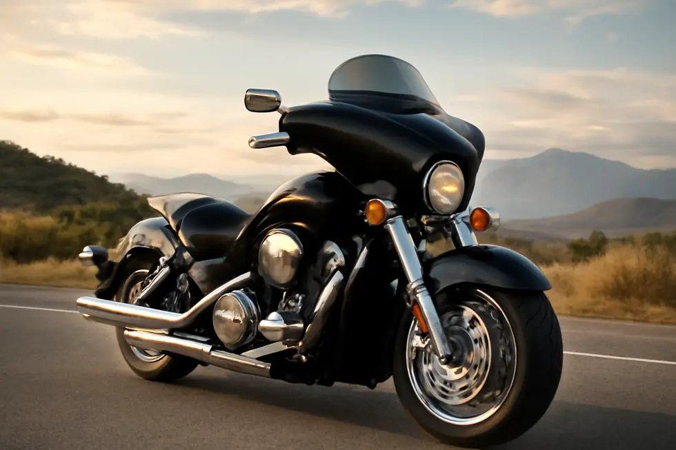 The Honda VTX 1800 featuring a batwing fairing, perfectly designed for aesthetic value and wind protection.