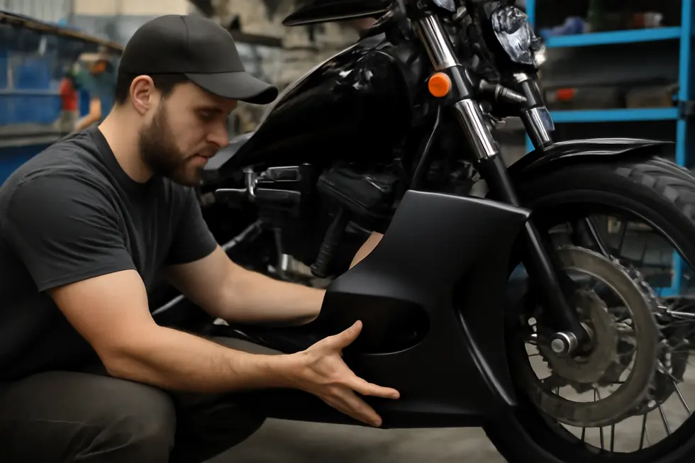 The aerodynamic design of motorcycle lower fairings enhances both performance and aesthetics.