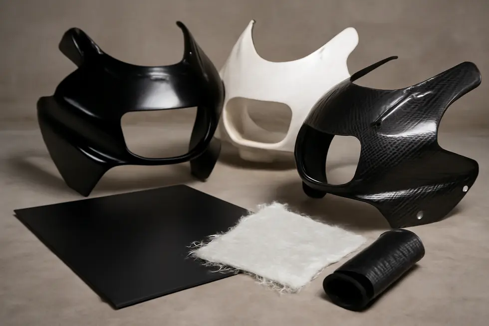 Aerodynamic touring fairing enhances motorcycle efficiency on the road.