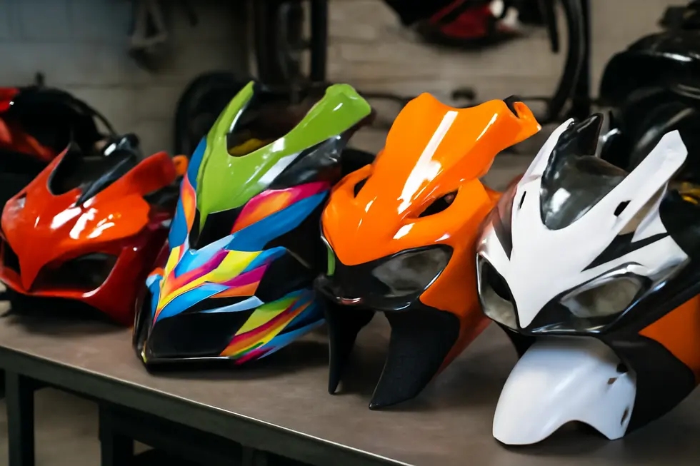 Sleek and aerodynamic motorcycle fairings designed for performance.