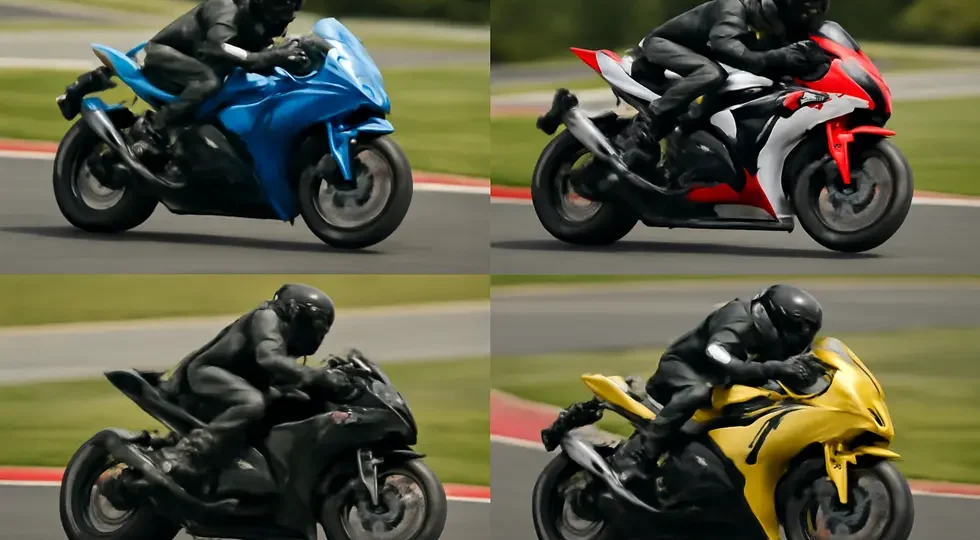 Various motorcycles with distinct seat fairings, capturing the essence of performance and style on the racetrack.