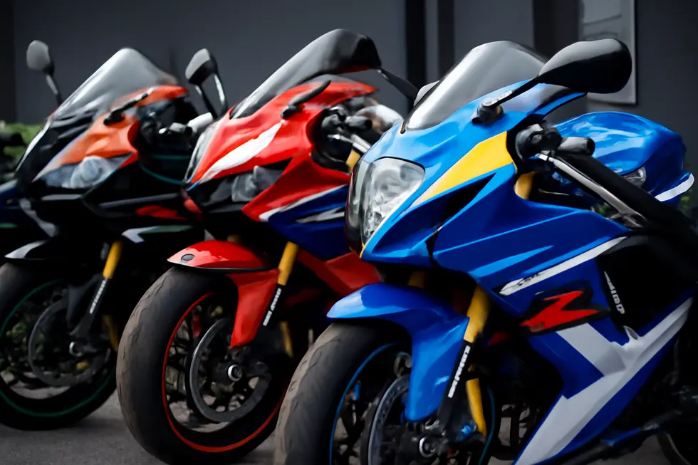 Diverse motorcycle fairings showcasing creative custom designs.