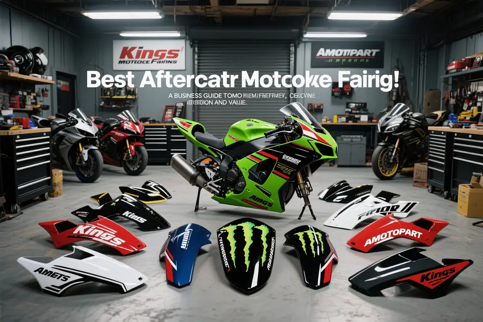 Montage of high-quality aftermarket fairings on multiple bikes in a workshop setting.