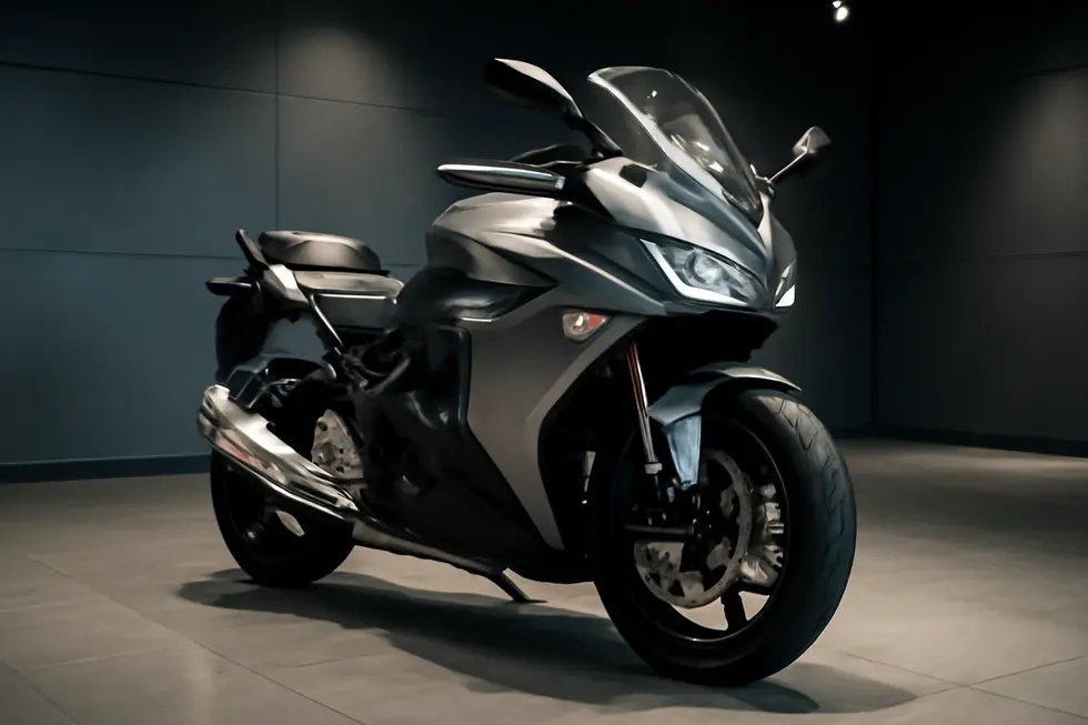 Cover image of a motorcycle featuring a large front fairing, illustrating design impact and market potential.
