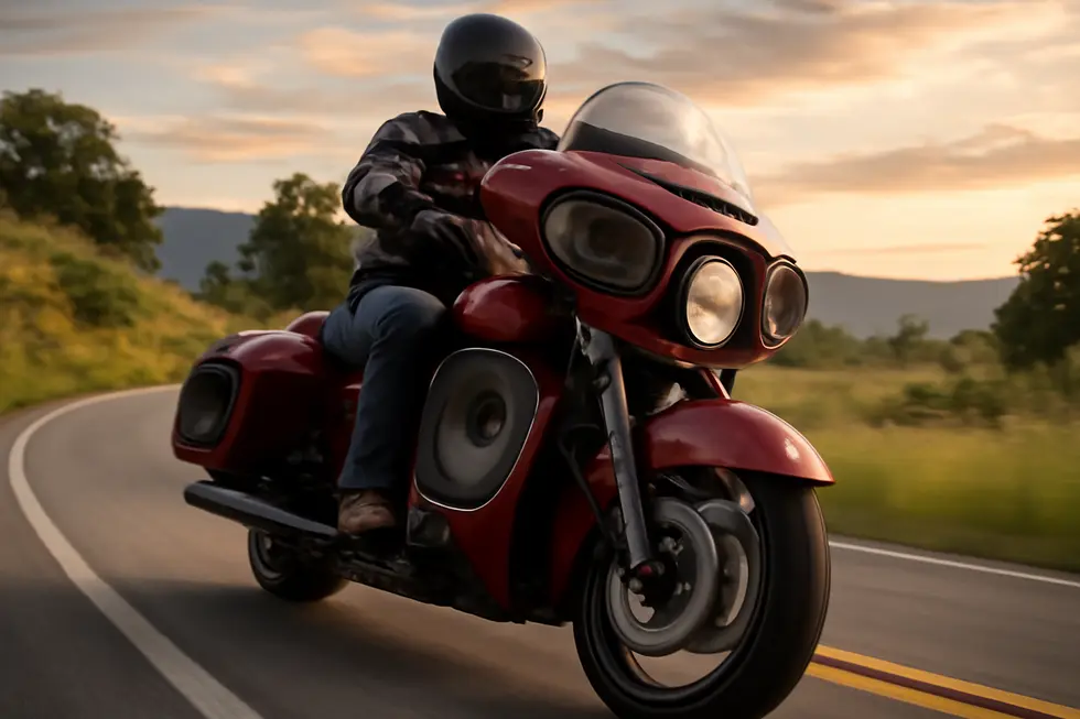 A motorcycle installed with premium 6x9 speakers, exemplifying sound quality and performance.