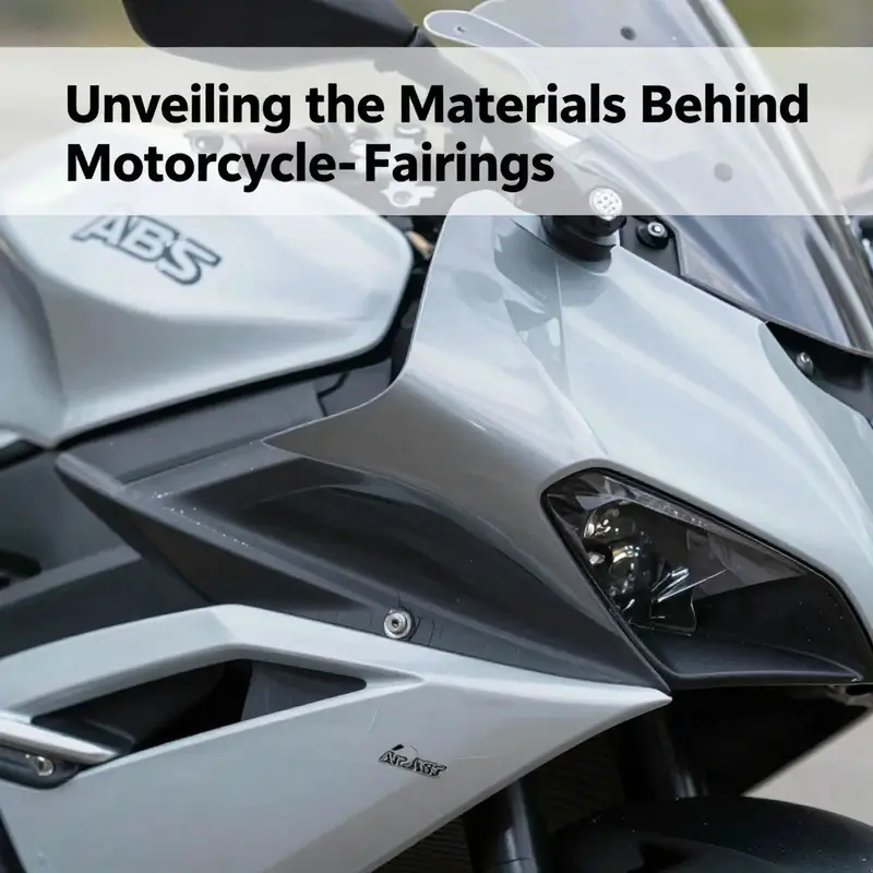 Close-up of motorcycle fairings made from ABS and polycarbonate, highlighting their durable nature.